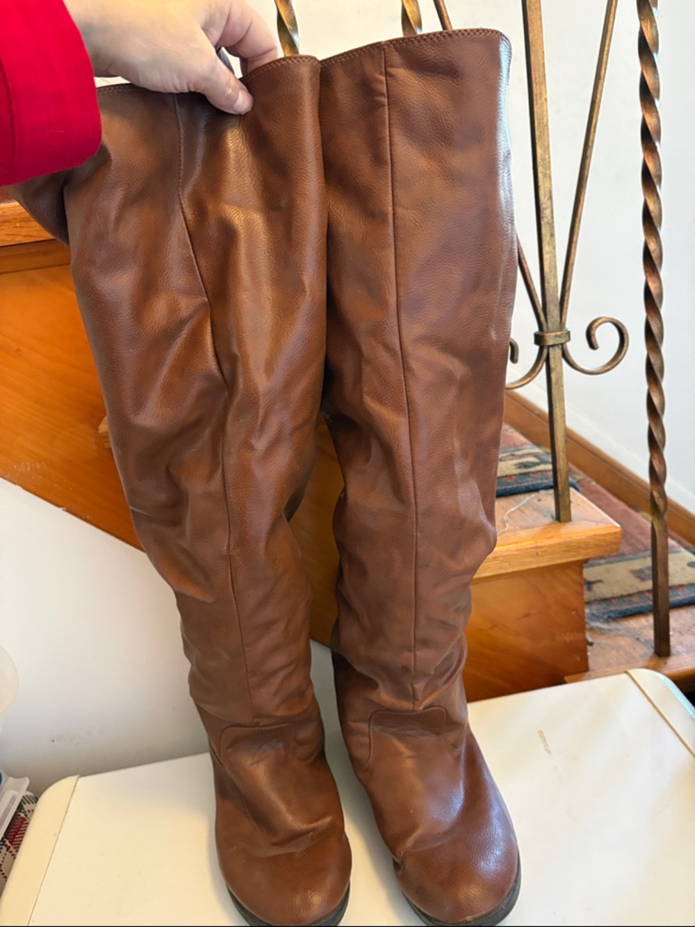 BAMBOO Brown Over-the-Knee Riding Boots